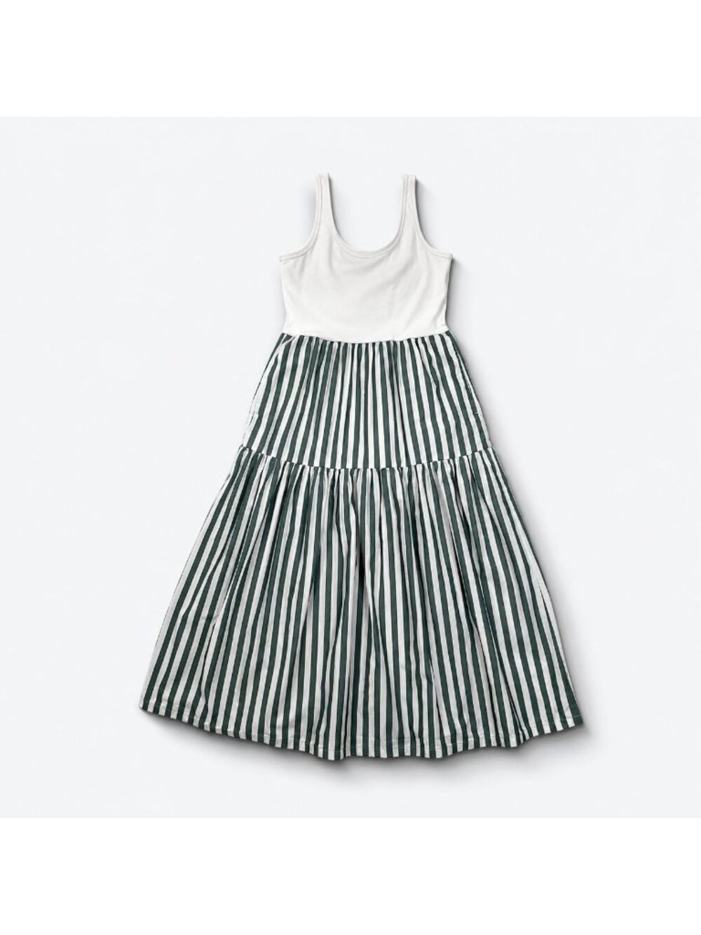 J.Crew Factory Striped Tiered Knit Mixy Dress Green Women’s Size Small Midi EUC - Picture 16 of 16